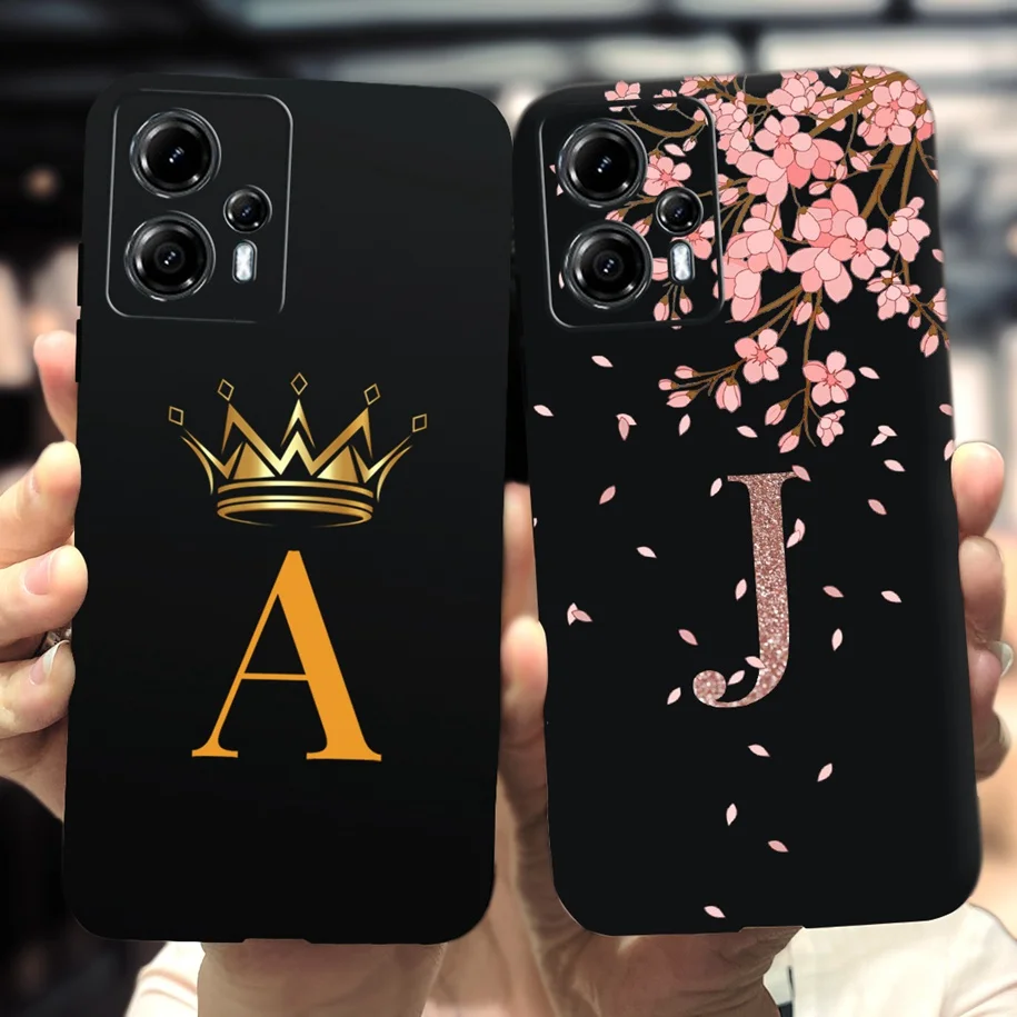 For Motorola Moto G23 Case Fashion Initial Letters Soft Shockproof Cover For Moto G13 G23 G53 G73 2023 Phone Case Silicone Coque