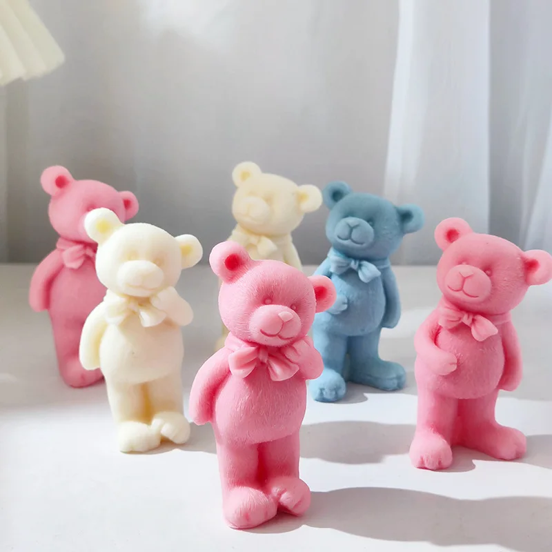 

Multi Style Little Bear Candle Silicone Mould Animal Soap Resin Plaster Making Set Ice Chocolate Cake Decor Mold Desk Decor Gift