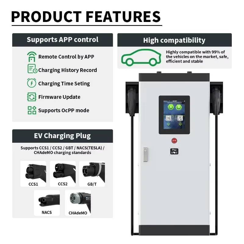 Electway high-power 30kW 40kW ground-mounted DC electric vehicle charging station, fast EVSE commercial electric vehicle charger