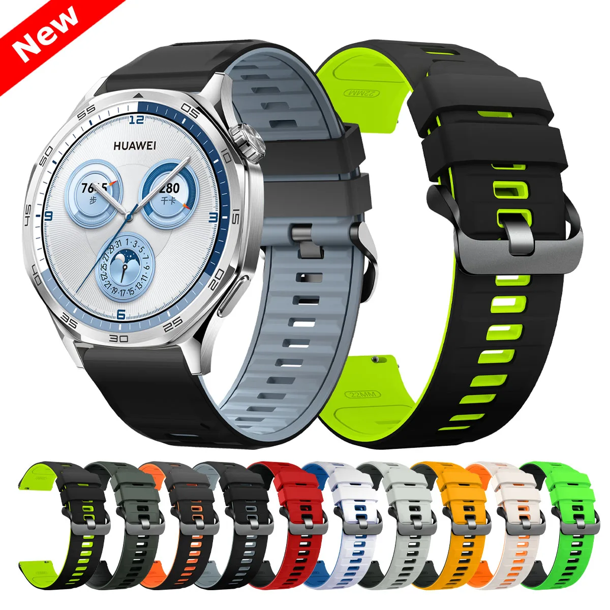 22mm Silikonarmband für HUAWEI Watch GT 6 5 Pro/GT 6 46mm Band für HUAWEI Watch 5 4 Pro/GT 5 4 3 2 46mm/GT3 SE Armbänder Correa