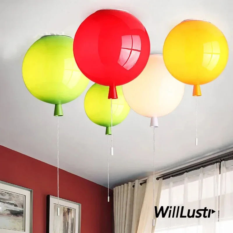 

Colorful Balloon Ceiling Lamp Bedroom Nursery Children's Room Kindergarten Hotel Mall Baby Room Modern Multicolor Glass Light