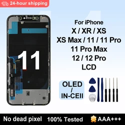 AAA+ OLED For iPhone X XR 11 LCD Display XS MAX 11 PRO MAX 12 Pro Incell Digitzer Assembly For iPhone X XS LCD Touch Screen
