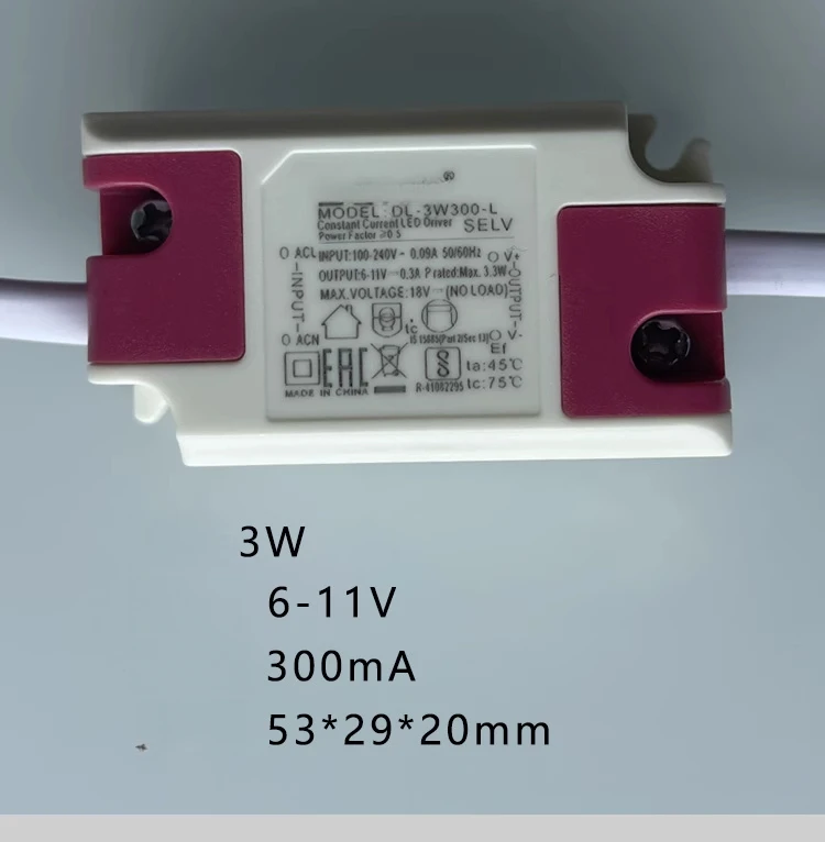 

DL-3W300-L original LED power driver 3W 6-11V 300MA ballast tube/spotlight transformer DONE