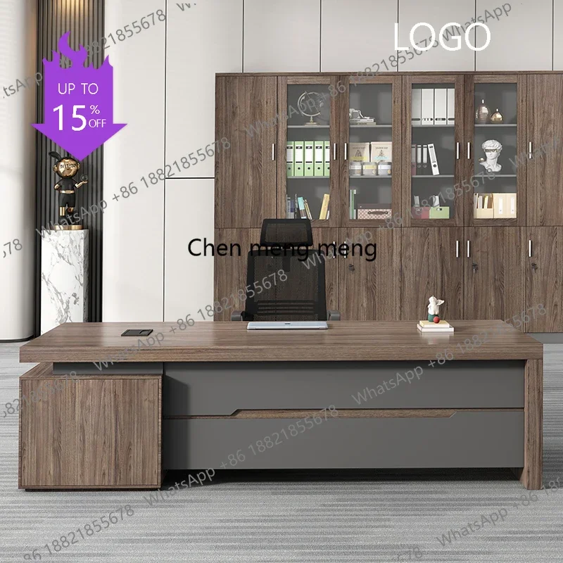 

K182Designer Modern Boss Office Desk Chinese Luxury Standing Executive Cabinet Desks Work Conference Bureau Meuble Office Furnit