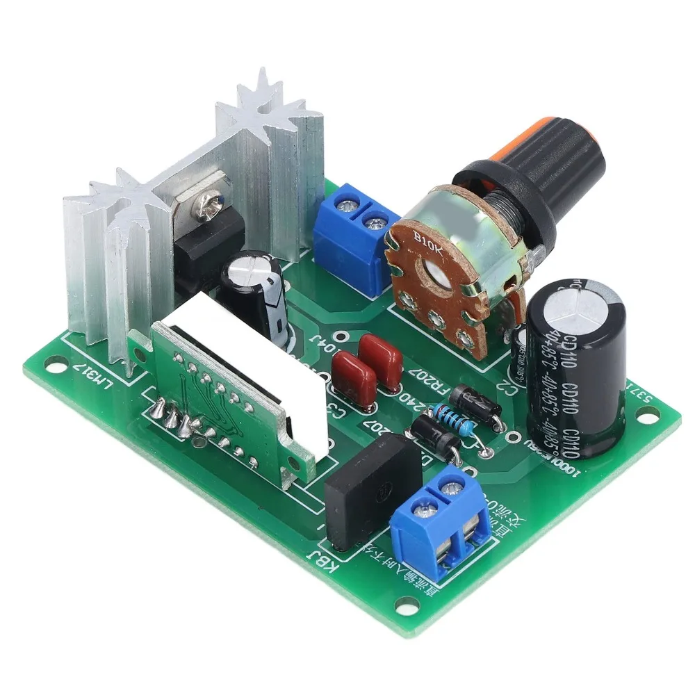 LM317 Voltage Regulator Module 1.25V‑28V Output 2A Adjustable Voltage Regulator Board with Digital Voltage Display