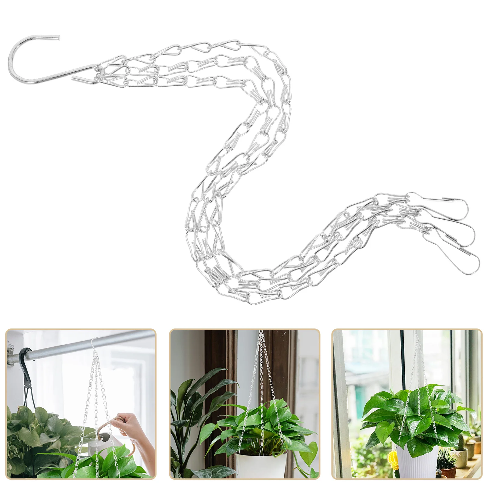 

Black Hanging Chain Heavy Duty Iron Plant Hanger For Flower Pots Indoor Outdoor Garden Ceiling Wall Hook Hanging Basket
