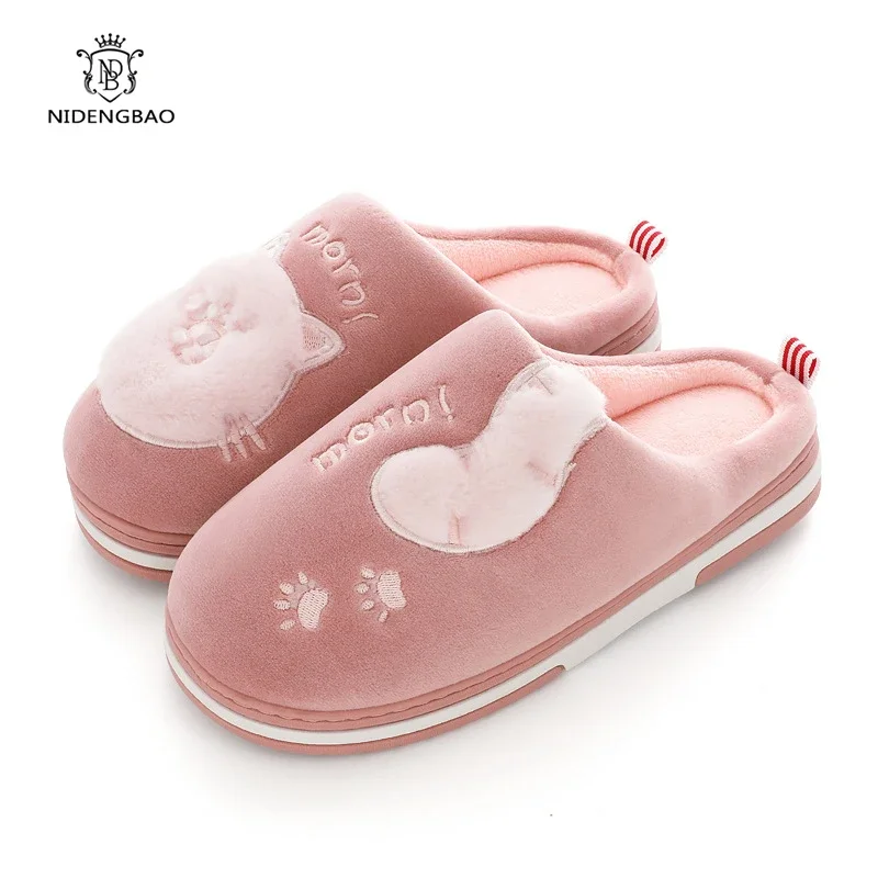 Women Slippers New Fashion Warm Cotton Slippers Thick Soles Women And Men Couples Home Soft Light Shoes Antiskid Slides Footwear