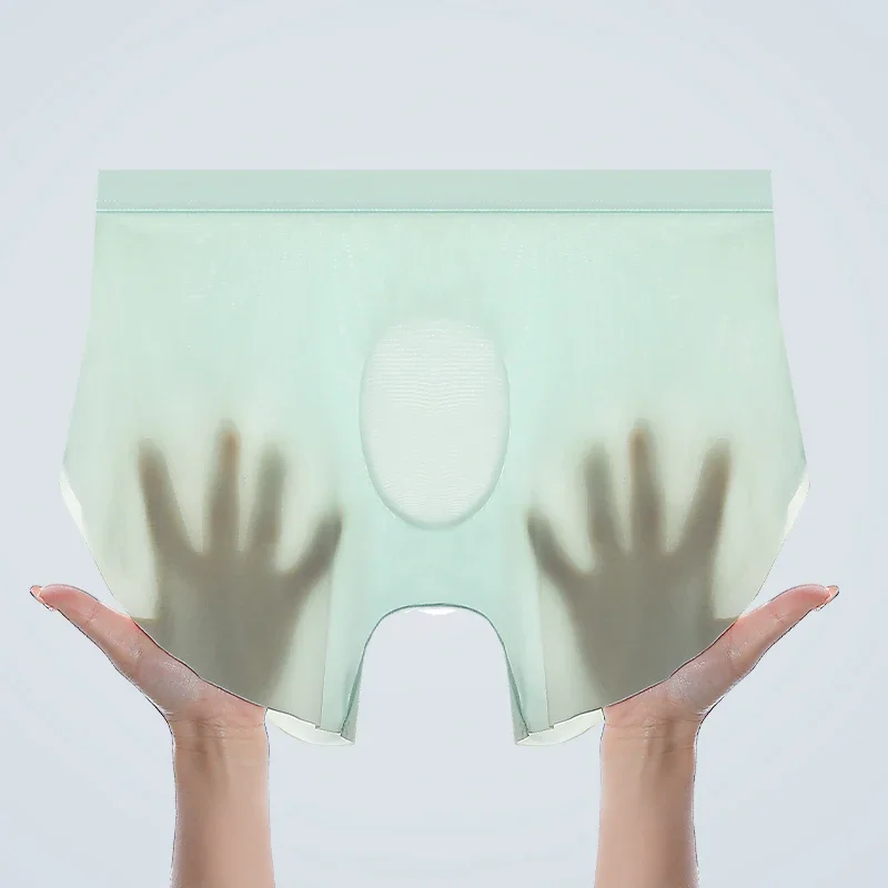 ملابس داخلية رجالية بدون خياطة من الحرير الجليدي، ملابس داخلية صيفية رفيعة ثلاثية الأبعاد للأولاد، سراويل رياضية ممتدة #5