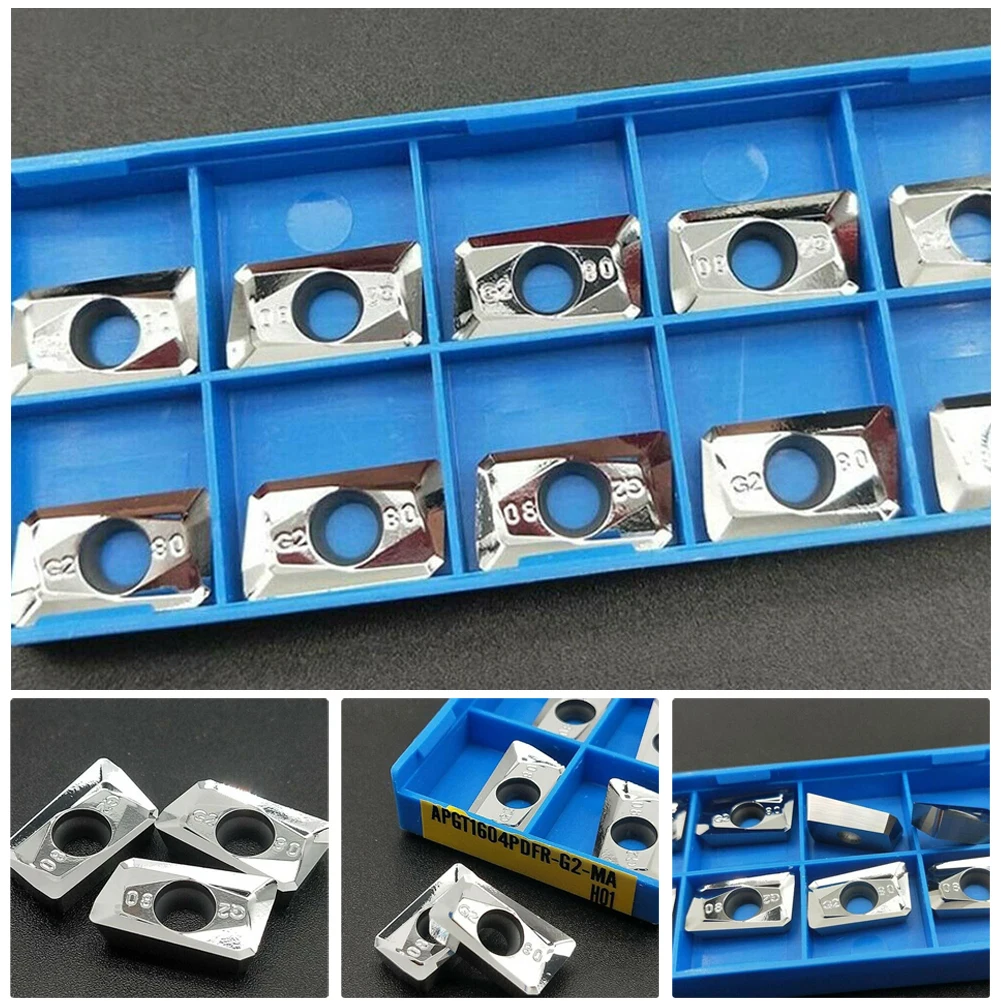 Enhanced cutting performance with APMT1604 APGT1604PDFRG2MA H01 CNC Carbide Milling Inserts (10Pcs) for Aluminum