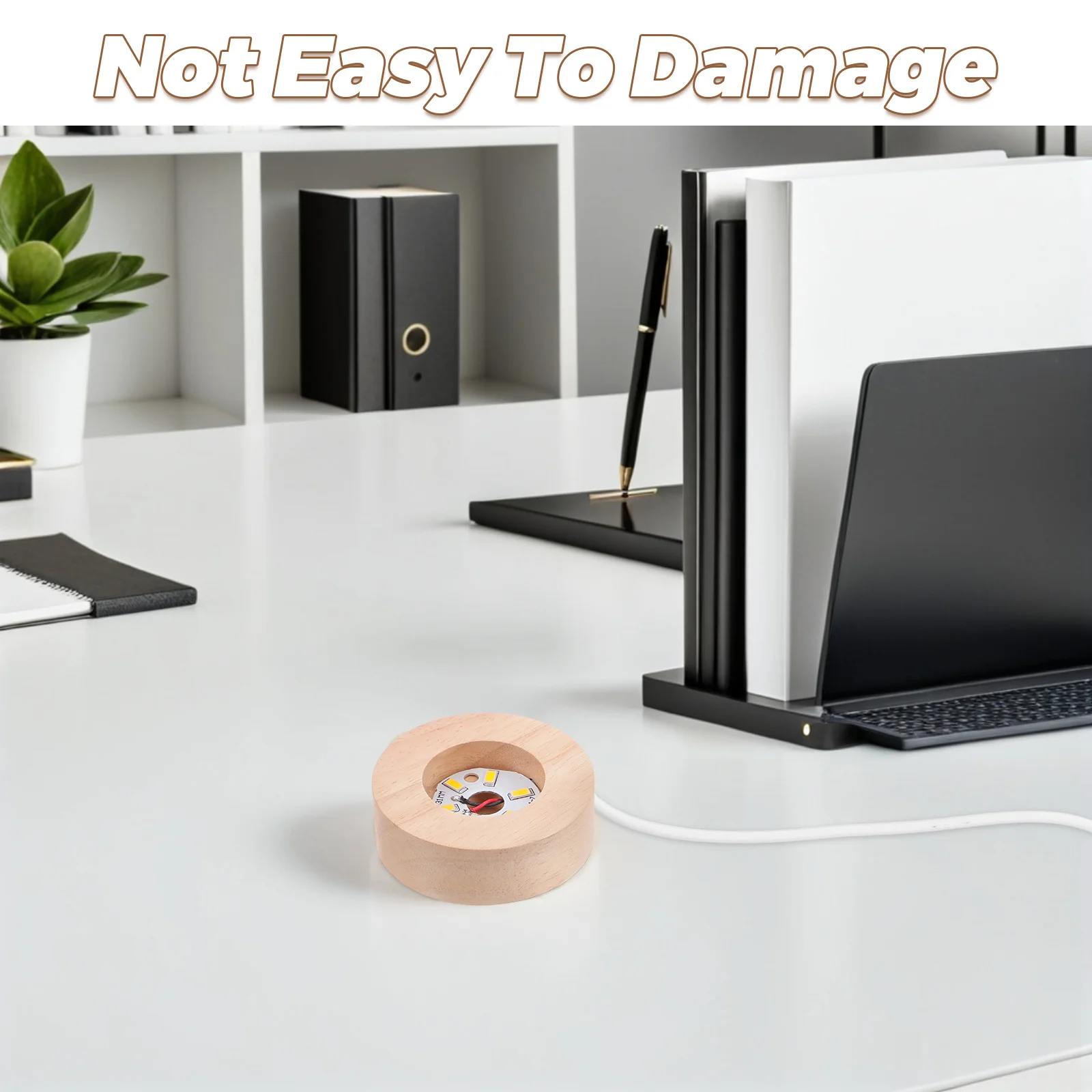 Night Light Base Wooden Crystal Balls Holder Round Lighted Display Rack for Glass Art LED Base Table Lamp Wood Craft Pedestal #4