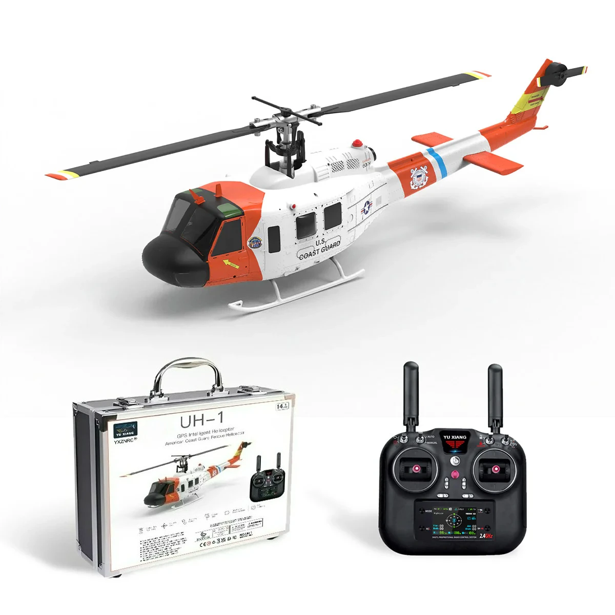 

YU XIANG F07S Micro Scale F07S UH-1 Huey 1/34 RTF GPS Rescue RC Helicopter