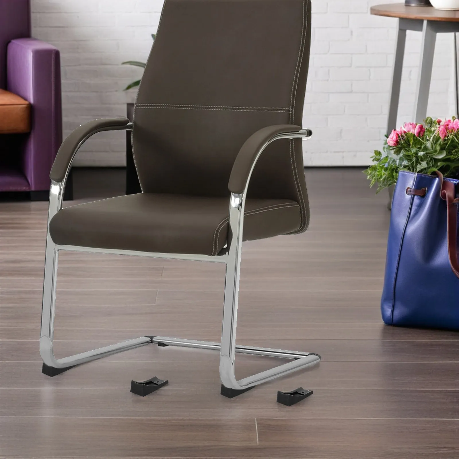 12pcs  Chair Antitip Stabilizer Pads Chairs Antitilt Leg Pad Nonscratch Floor Protectors Fits 4cm Wide Pipe Meeting Room Seating