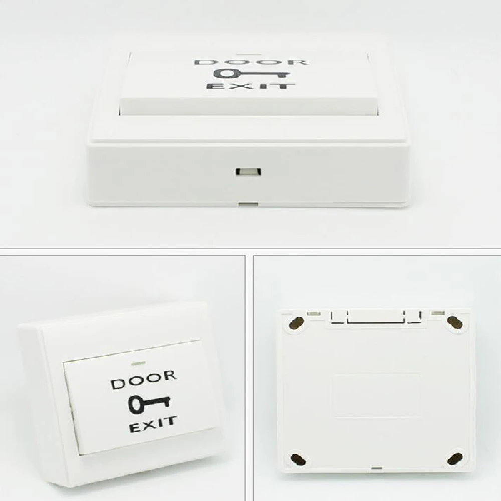 86mm DC 12V Push Exit Release Button Switch with Button Box for Door Access Control System Plastic Panel Button