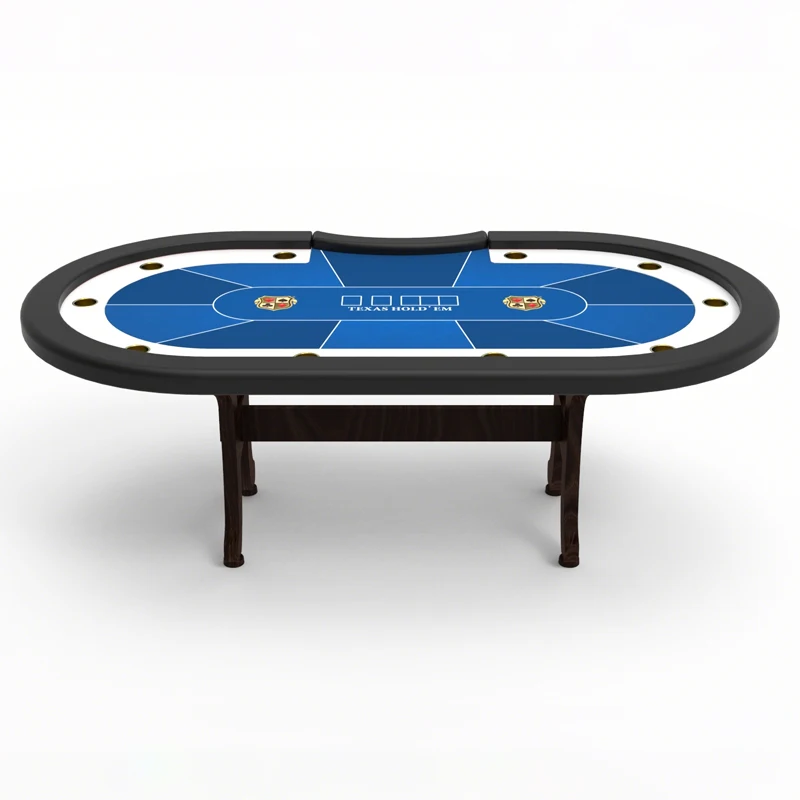 

Antique Wooden Casino High Quality Gambling Customized 10 Player Professional Oval Luxurious Texas Hold'em Poker Table for Sale