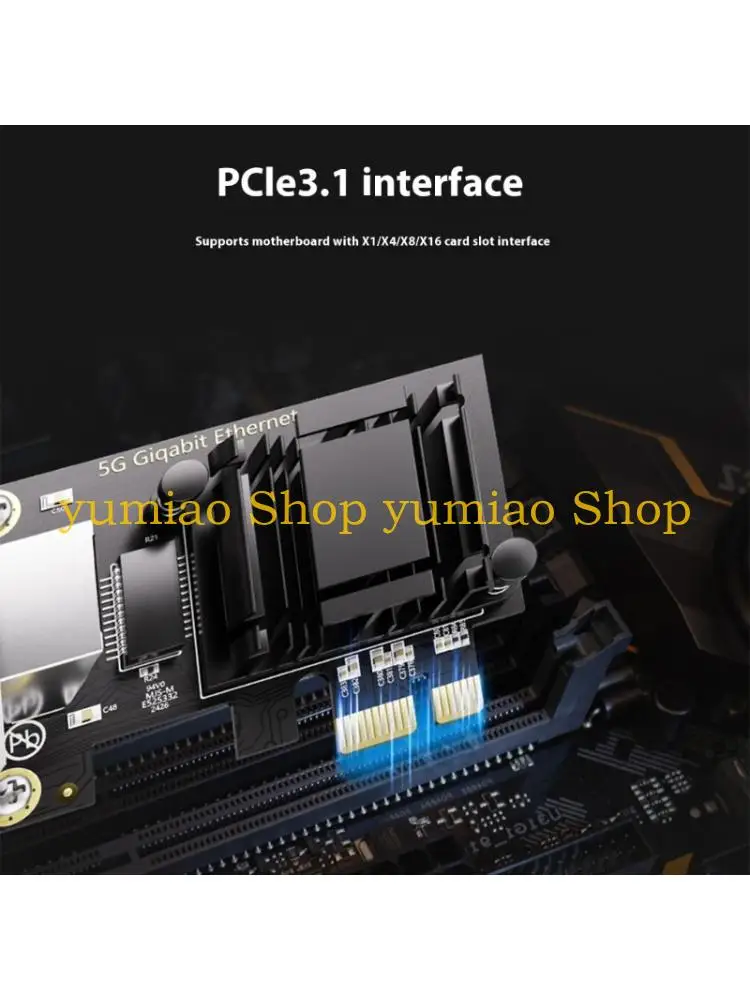 587B PICE To RJ45 Networking Adapter RTL8126 10/100/1000/5000Mbps Gigabit Ethernet Controller Adapter For PC Desktop