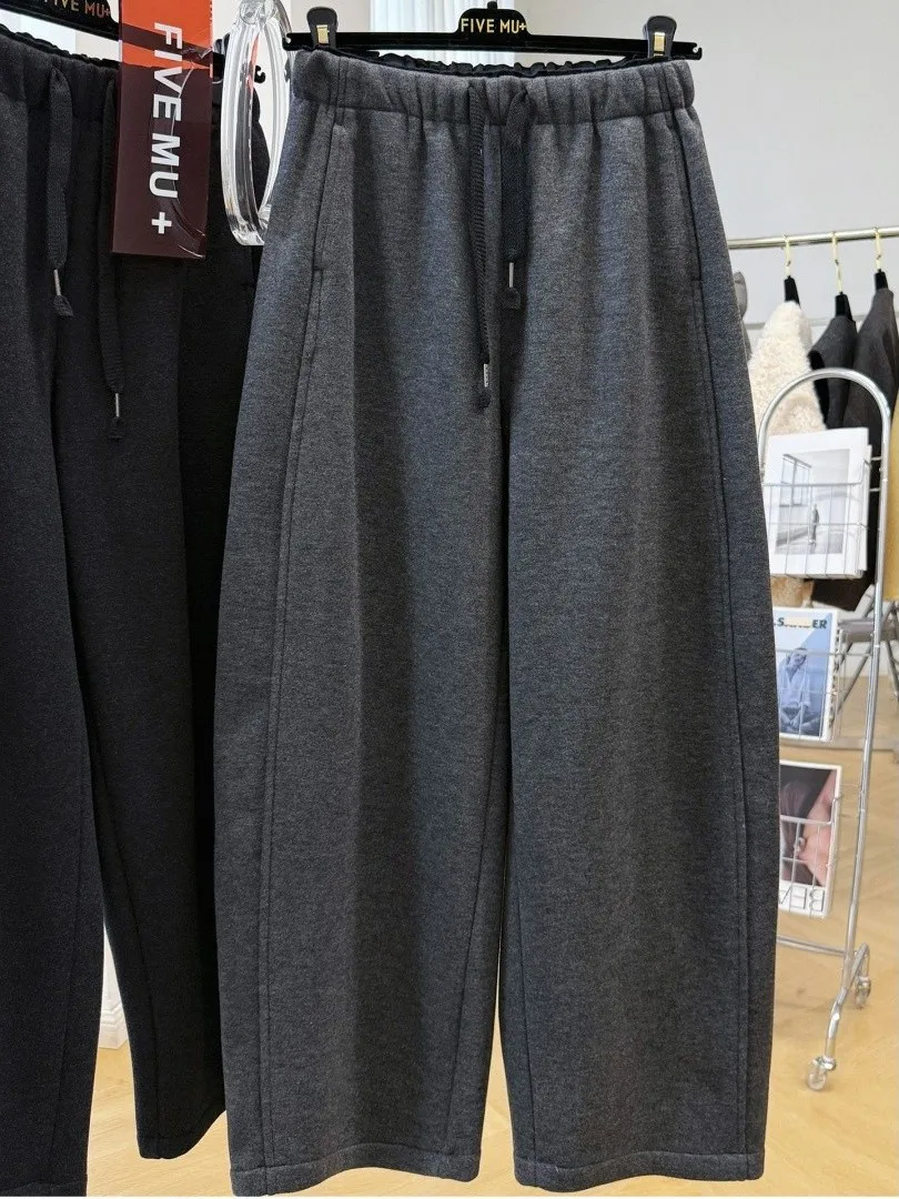 

Мужские брюки больших размеров с начесом, прямые, повседневные, удобные, свободного кроя, осенне-зимние, из полиэфирного волокна, с высокой талией