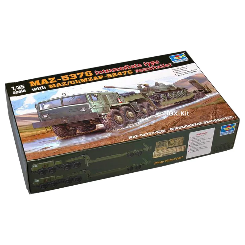 

Trumpeter 00211 1/35 Soviet Tank Transporter Maz537G Maz-537G Collectible Children Toy Craft Plastic Assembly Building Model Kit