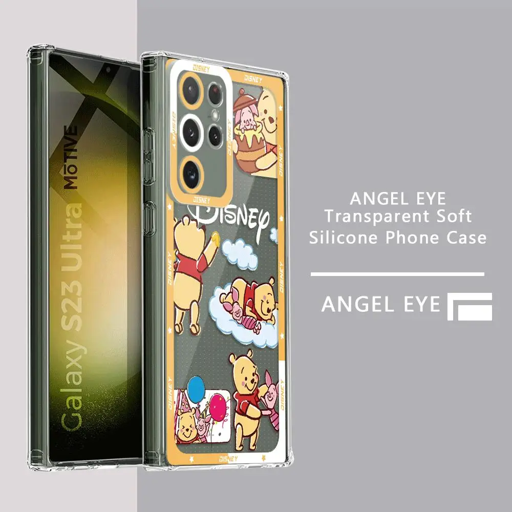 Winnie the Pooh Cartoon Case for Samsung Galaxy S23 FE S24 Ultra S20 S21 S22 Plus Clear Silicone TPU Funda Cover