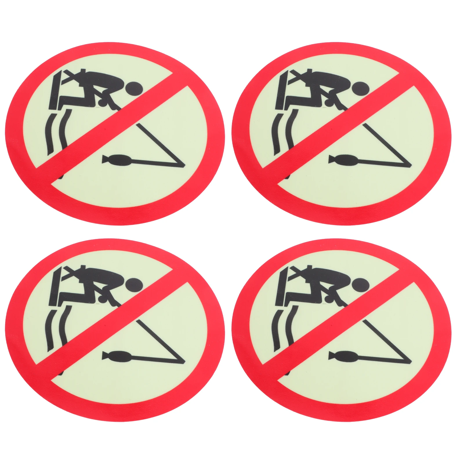 

4 Pcs No Fishing Sign Glow Dark Signs Stickers The Luminous Phosphorescent Film Private Property