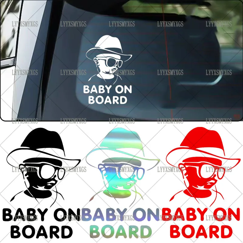 

Self-Adhesive Custom Fun Baby On Board Car Stickers Waterproof Sunscreen Vinyl Decal Air Conditioner Windshield Car Accessories