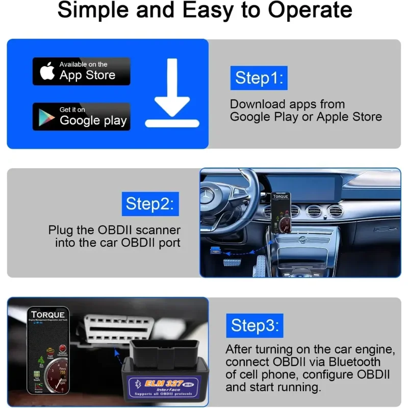 2026 المحمولة Bluetooth5.1 ELM327 V2.1/V1.5 Obd2 الماسح الضوئي أداة تشخيص السيارة رمز القارئ أداة لنظام أندرويد/IOS/ويندوز #5