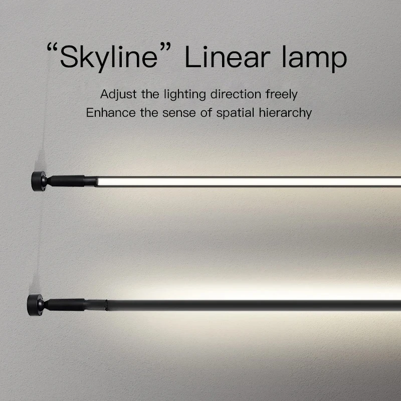 

Diy Long LED Skyline Steel Strip Luminous Linear No Main Light Decoration, Modern Minimalist Creative Exhibition Hall Wall Light