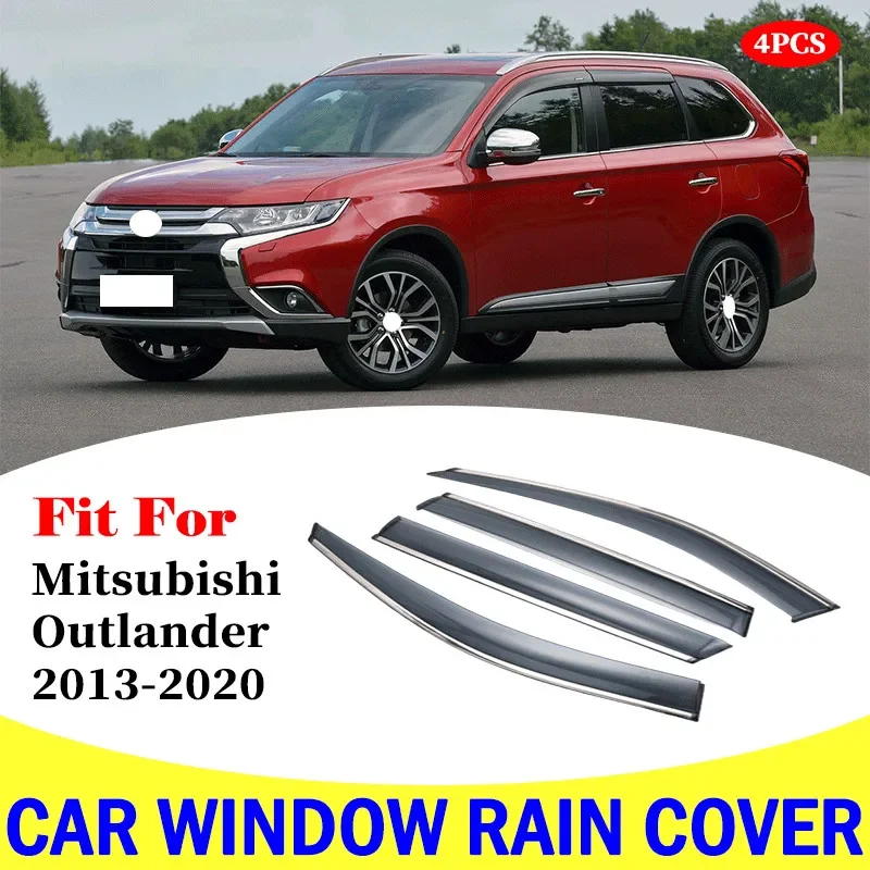 

For Mitsubishi Outlander 2013-2020 Car window rain cover Visor Vent Shades Window Sun Rain Guard car accessories 4pcs