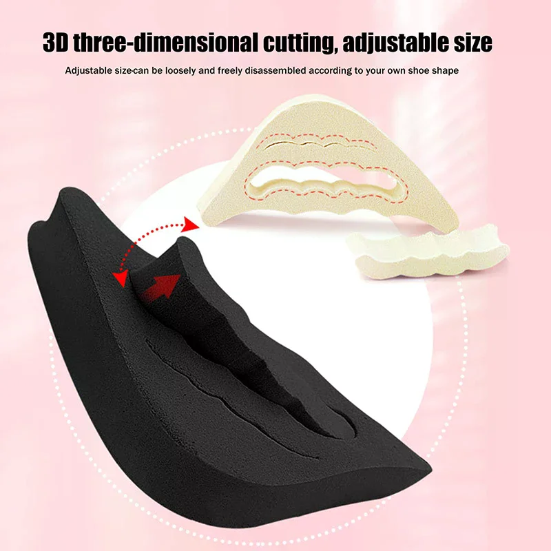 Memory Foam Toe Plug Soft Half Insoles Reusable Toe Sponge Filler Insert For Shoes Adjustable Too Big Foot Brace Pads Unisex
