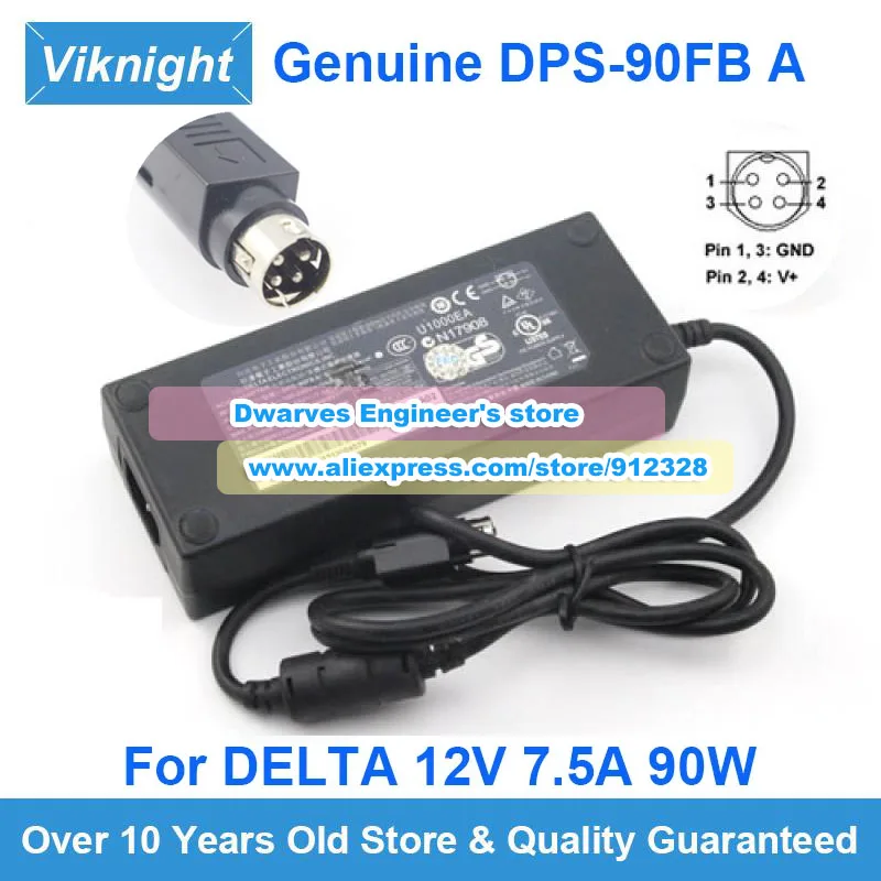 

Original Delta 12v 7.5a 90W AC Adapter DPS-90FB A Power Supply for FEC PP-9635 Laptop Charger 4-PIN