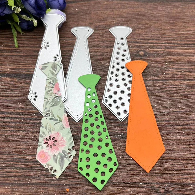 New 3Pcs Necktie Frames Metal Cutting Dies Stencils For DIY Scrapbooking Decorative Embossing Handcraft Template