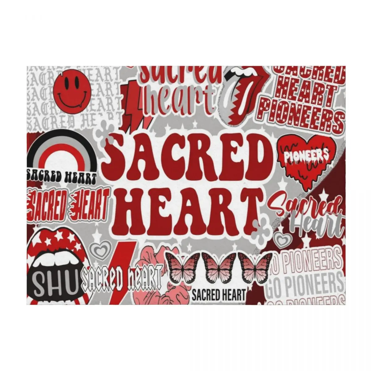 

Sacred Heart Collage Throw Blanket Sleeping Bag Vintage Blankets For Bed Moving Blankets