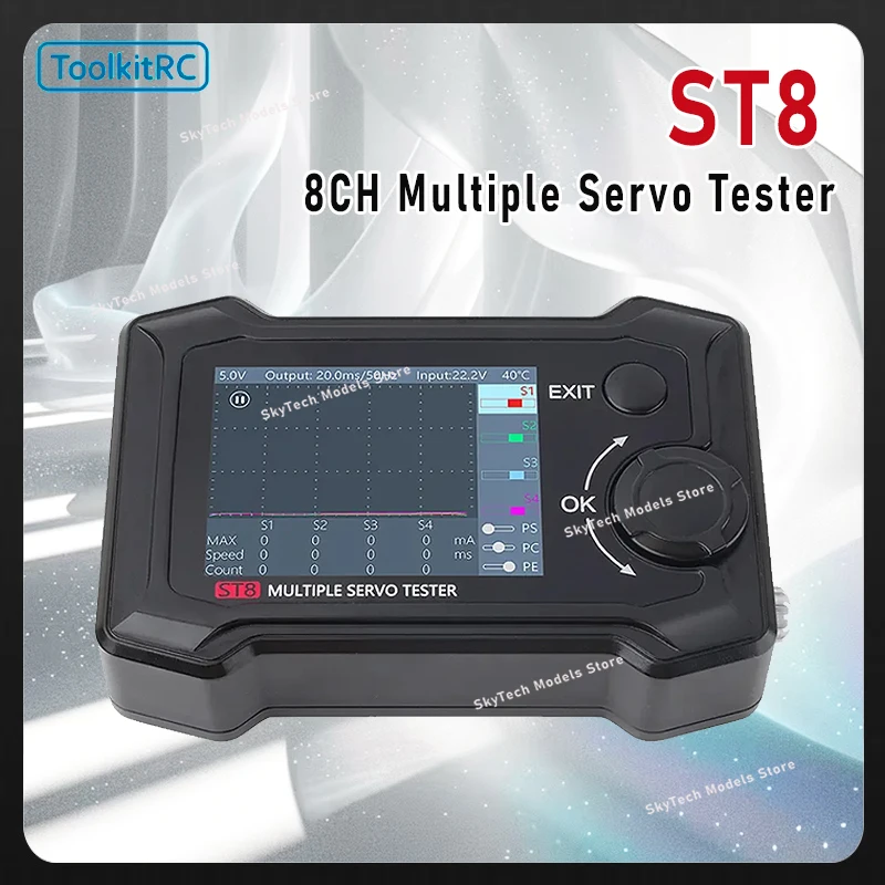 

ToolkitRC ST8 8CH 100W 2A 7-28V Несколько сервотестеров SBUS/PPM/PWM Скорость сигнала Liner Шаговый сервоанализатор с 4-сторонней индекшей