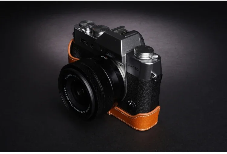لكاميرا Fujifilm XT30 XT20 X-T30ii حافظة كاميرا مصنوعة يدويًا من الجلد الطبيعي غطاء نصف حقيبة