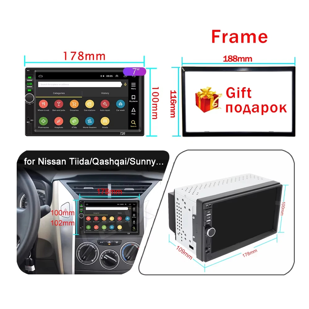 CAIXI Radio Universal 2Din Android 14 coche Multimedia Carplay Autoradio gps para toyota Nissan Jeep Hyundai Kia Chevrolet VW Fiat 5