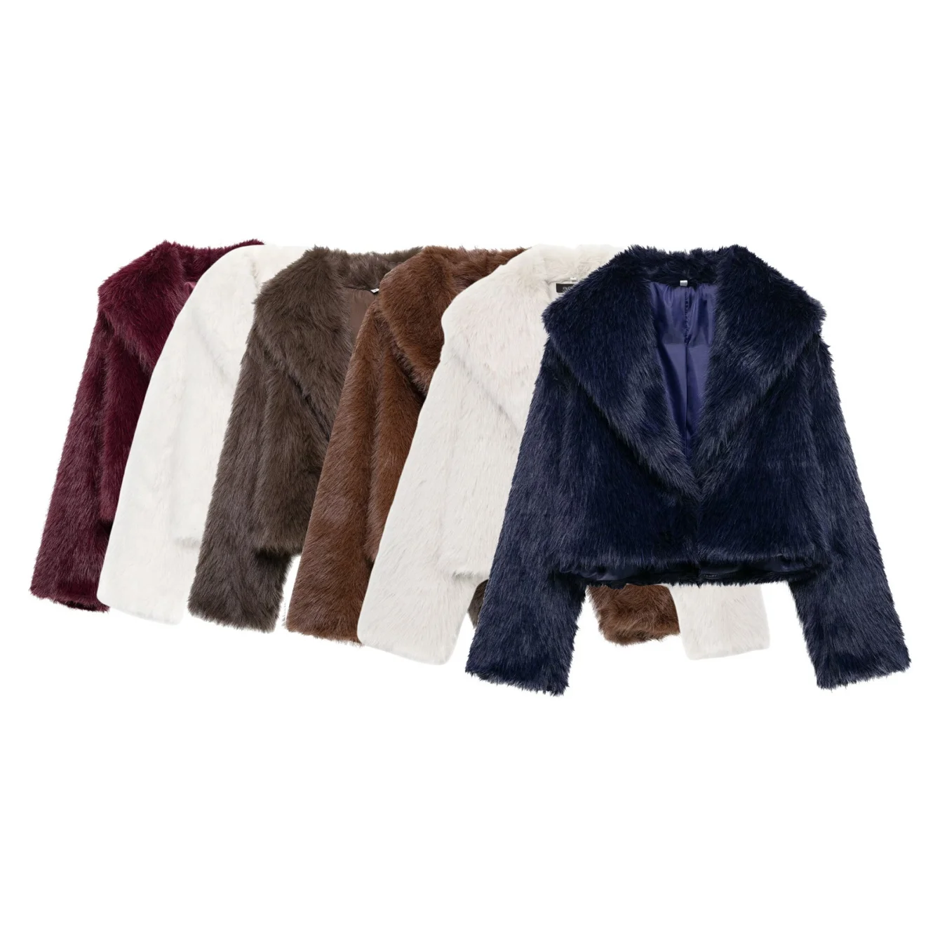 

Women Solid Fluffy Faux Fur Coats Female Lapel Long Sleeve Thicken Warm Jacket Autumn Winter Lady Chic Loose Jacket Streetwear
