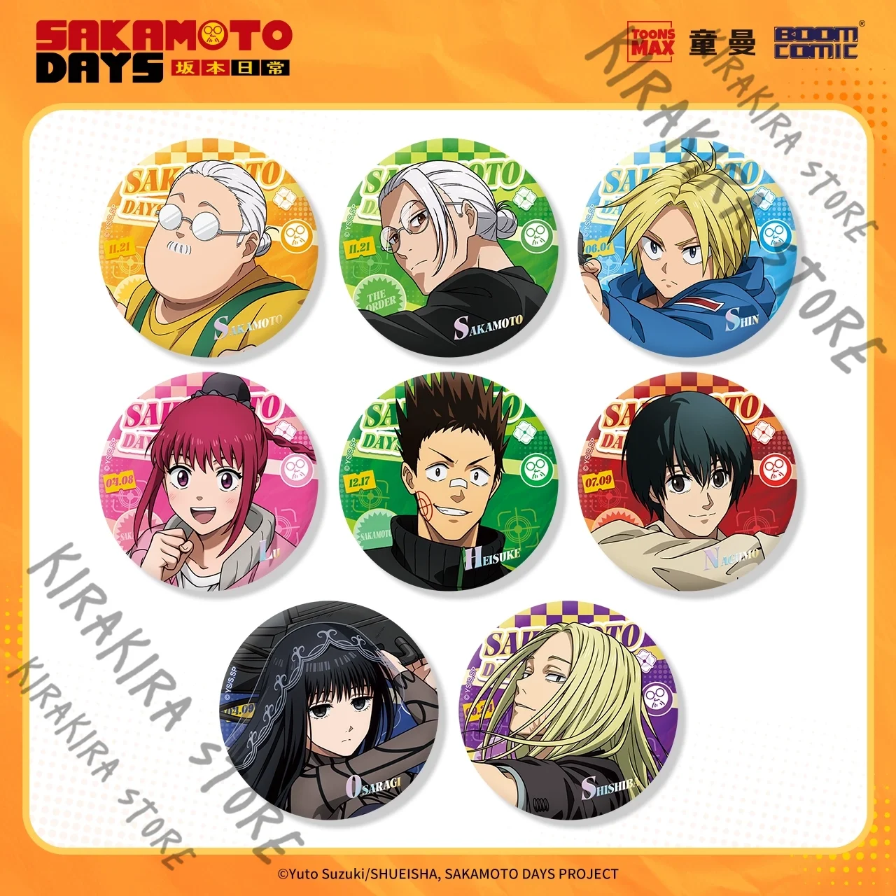 

Daibo Shishiba Sakamoto Tarō Anime Tinplate Badge Brooch Adorn SAKAMOTO DAYS Emblem Cosplay Breastpin Hanging Drop Ornaments