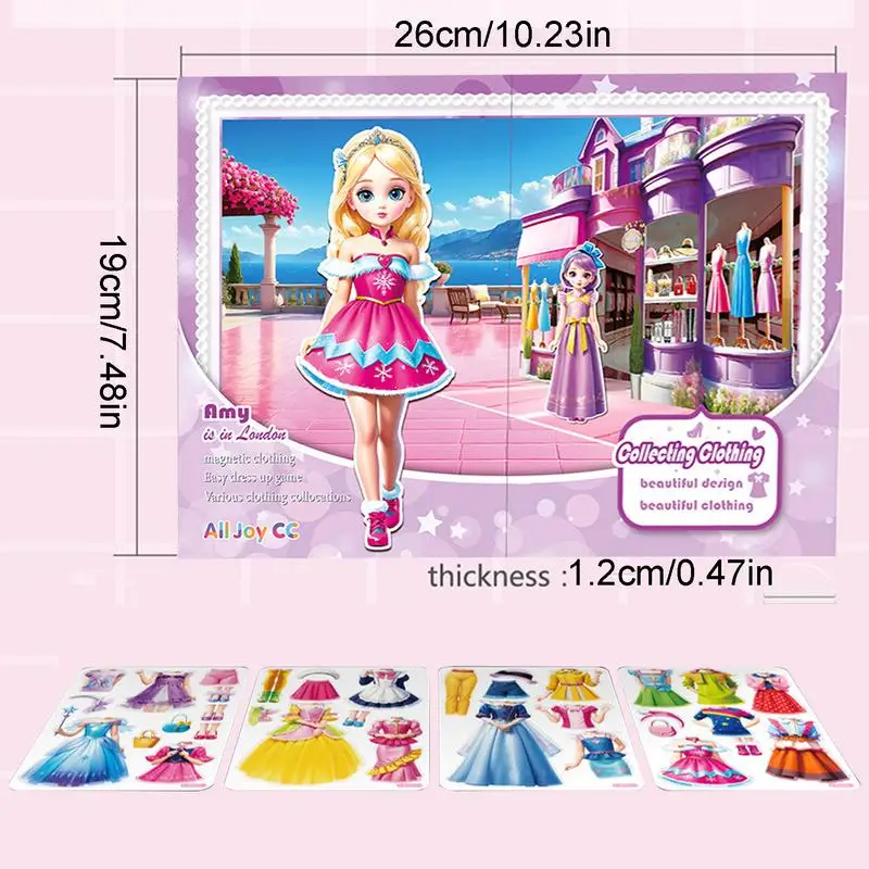 Bonecas de papel magnético para meninas, Finja jogar brinquedos, Jogos de vestir para casa, Playset viagem