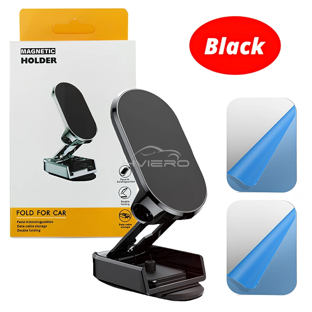 Car Stand Smooth Rotation 360°Metal Magnetic Folding Magnet Designed Second To Install for IPhone Xiaomi Holder GPS Navigation