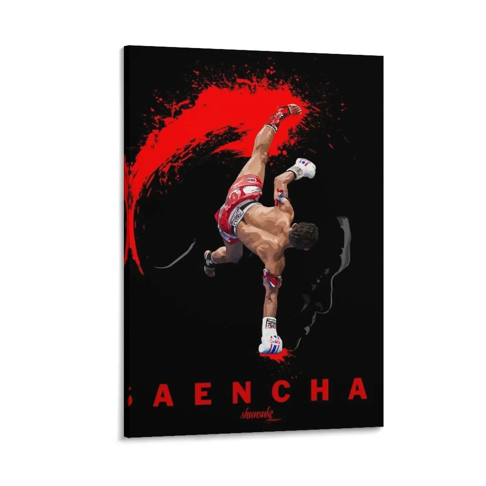 

Saenchai Muaythai Red/Black Artwork by Shunsuke Canvas Painting japanese room decor