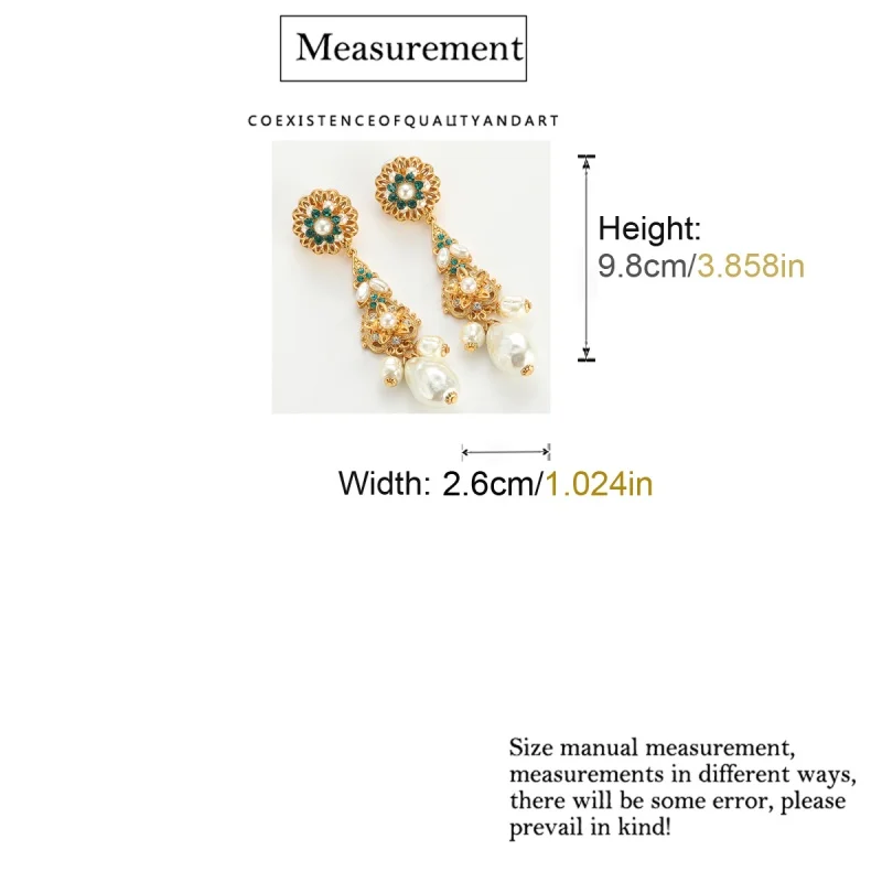 الباروك نمط أقراط اللؤلؤ المياه العذبة قطرة الماء استرخى سحر طويل الذهب اللون الراين امرأة اكسسوارات خمر مجوهرات