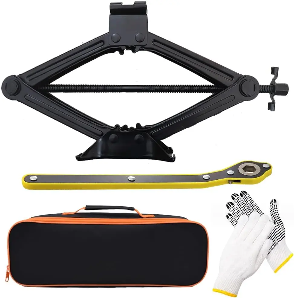 

4409 lbs (2 Ton) Heavy Duty Scissor Jack Kit with Ratchet Wrench, Portable Car Lift for SUV MPV