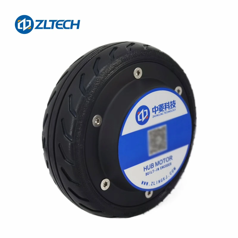 ZLTECH High Precision 5 Inch 24V 150W Payload 60kg 400RPM Electric DC Brushless Wheel Servo Hub Motor for Cleaning Robot