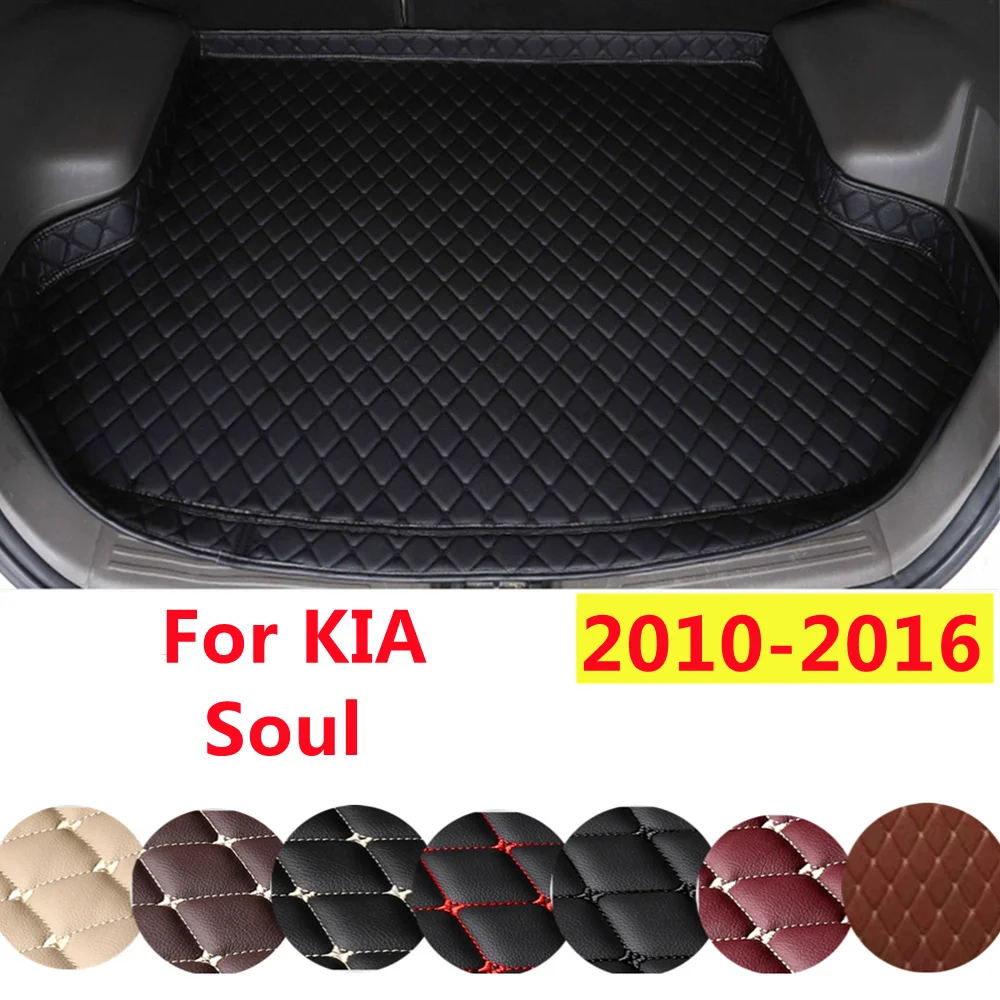 YJ High Side XPE Leather AUTO Accessories Car Trunk Mat Custom Fit For KIA Soul 2016 2015-2010 Rear Cargo Liner Cover Carpet