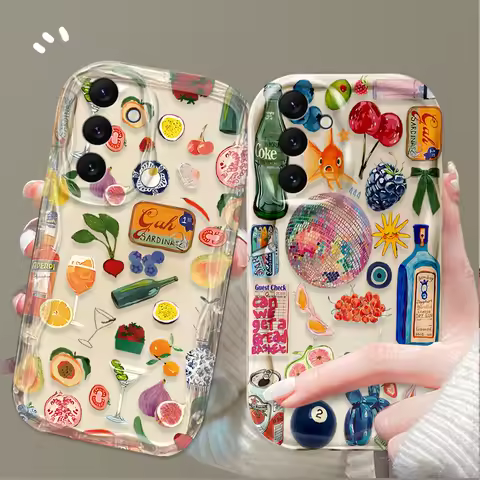 Seaside Scenery Wine Lemon Phone Case For Samsung Galaxy A53 A24 A05 A05S A54 A34 A33 A23 A13 A52 A52S A32 A22 A71 A51 A31 A50