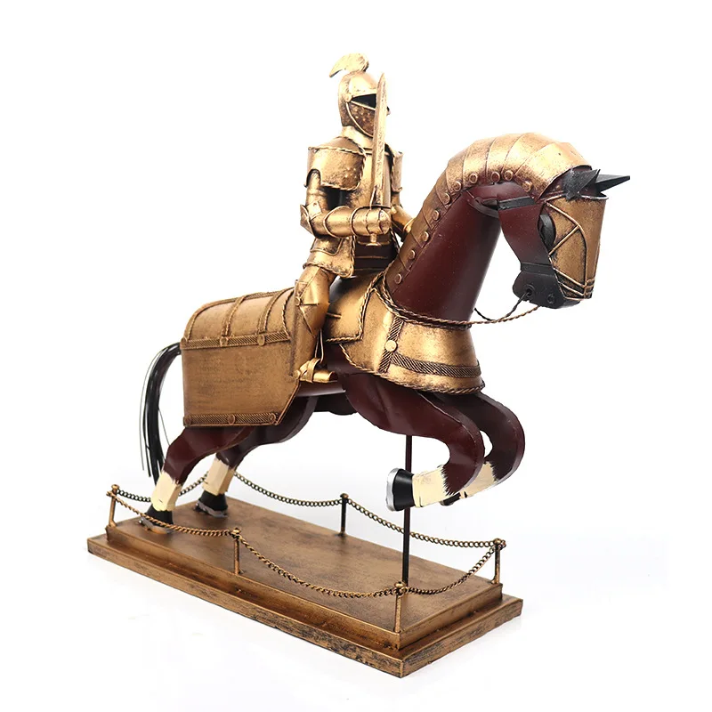 Medieval Roman knight model, tin crafts, vintage living room, bar, window cabinet, nostalgic decorations, ornaments