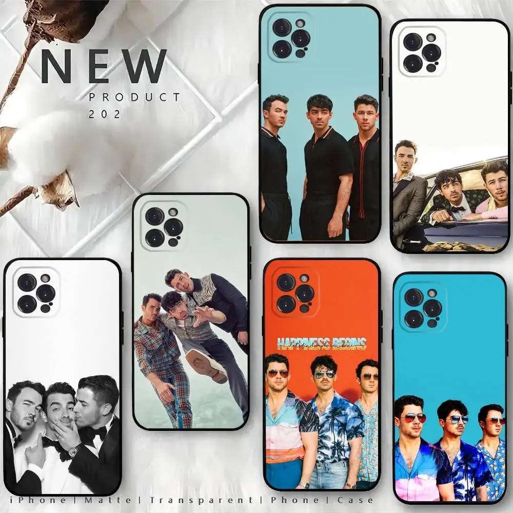 

J-Jonas-S Band B-Brothers Phone Case For iPhone 16,15,14,13,12 Mini 11 Pro XR,X,XS,MAX 7,8 Plus Silicone Cover Soft Black