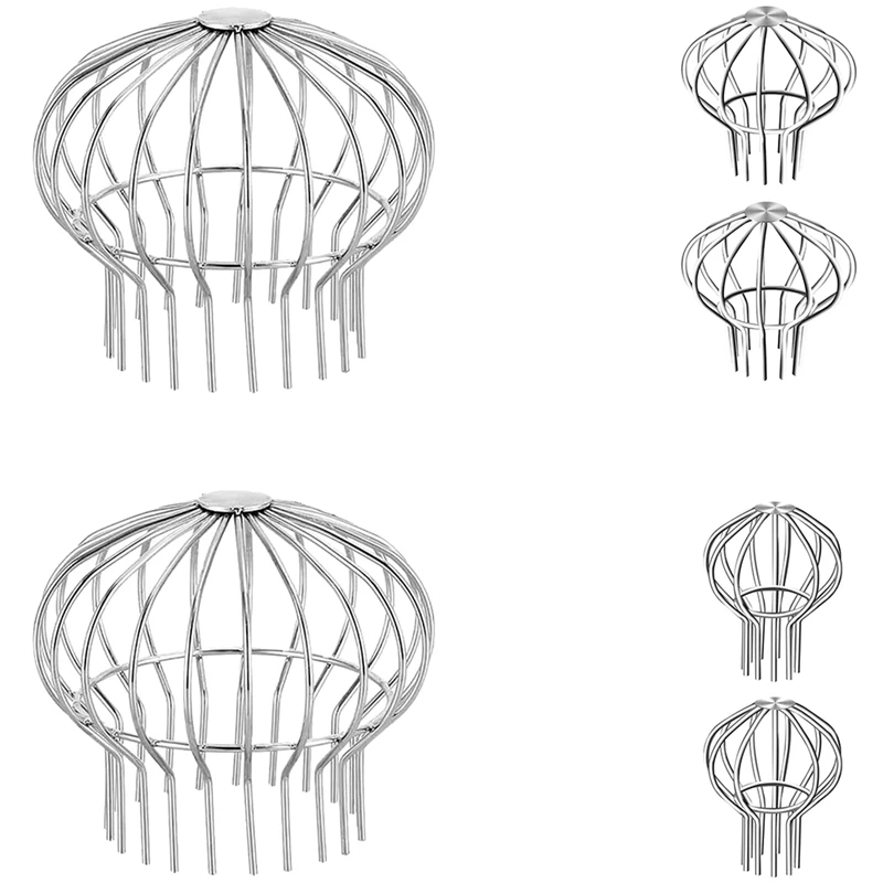 Paquete de 2 protectores de canalones, colador de filtro de acero inoxidable 304 para detiene el bloqueo de hojas y desechos
