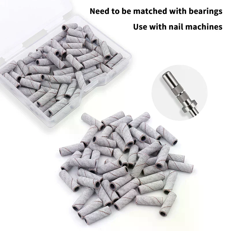 Nail Mini Sanding Ring Bands 3MM Electric Manicure Nail Drill Bits 120/150/180/240 Grit Gel Nail Polish Removal Manicure Tool