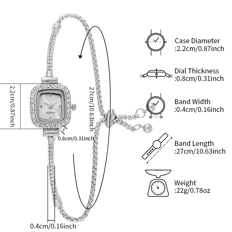 أزياء حجر الراين ساحة النساء الساعات السيدات سوار الفرقة كوارتز ساعة Reloj Mujer
