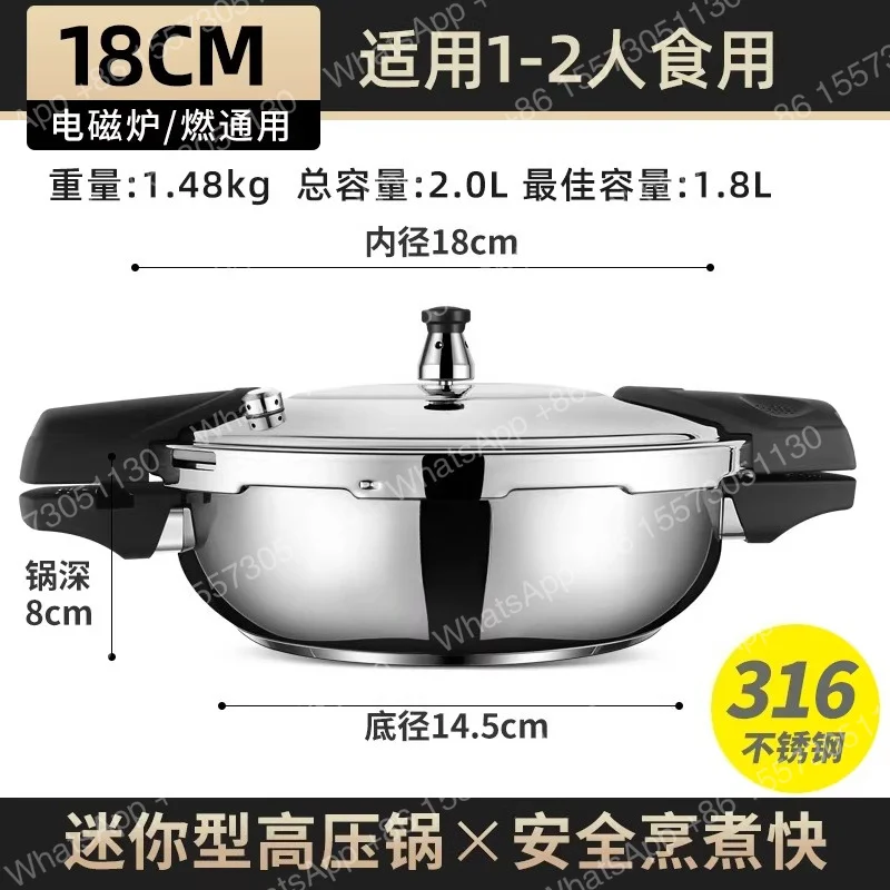 Camping Small Pressure Cooker   High-pressure Pot with Valve Safeguard Stainless Steel Cooking Pot Canning Pressure Canner